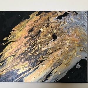 Abstract Pour Painting on canvas.